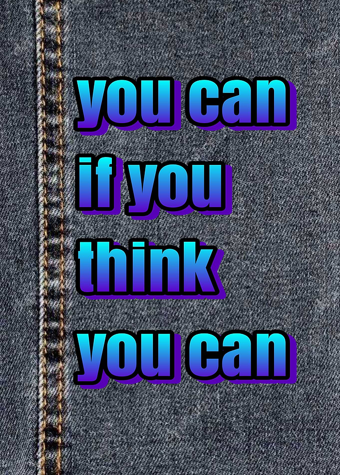 Inspirational Text on Denim