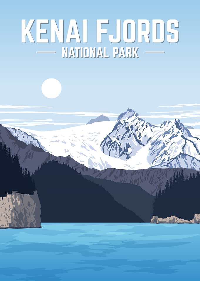 Kenai Fjords National Park Vintage Poster