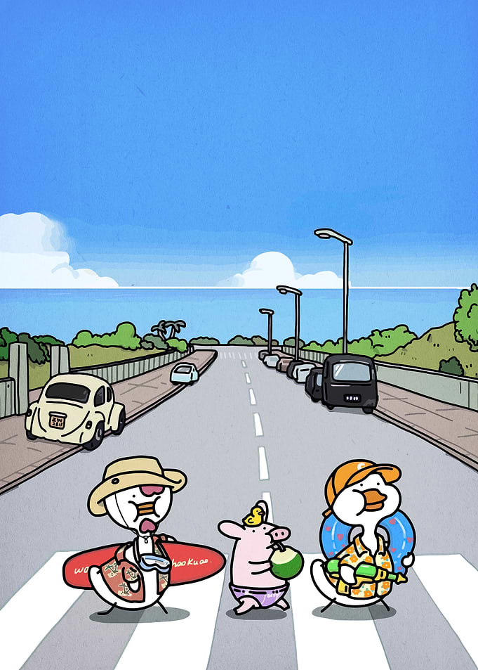 Cute Animals on a Beach Road Trip