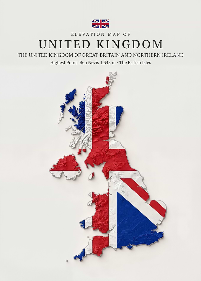 Elevation Map of the United Kingdom