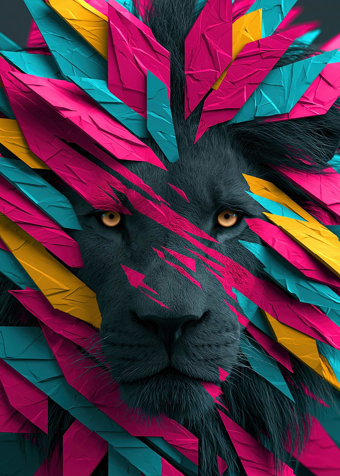 Abstract Lion Portrait