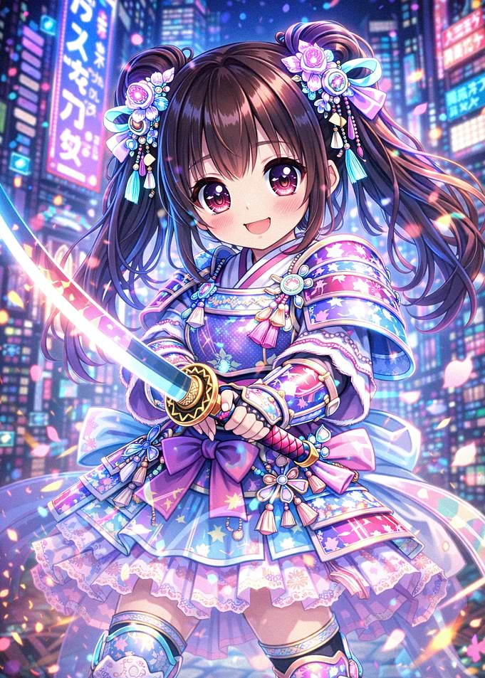 Anime Samurai Girl with Katana