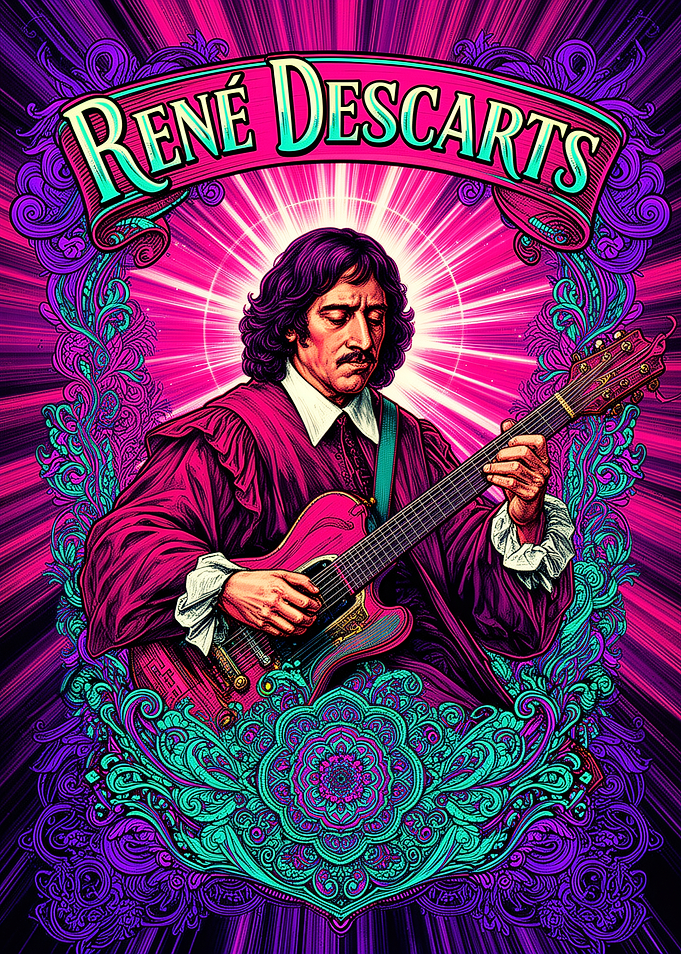 Rene Descartes Playing Guitar