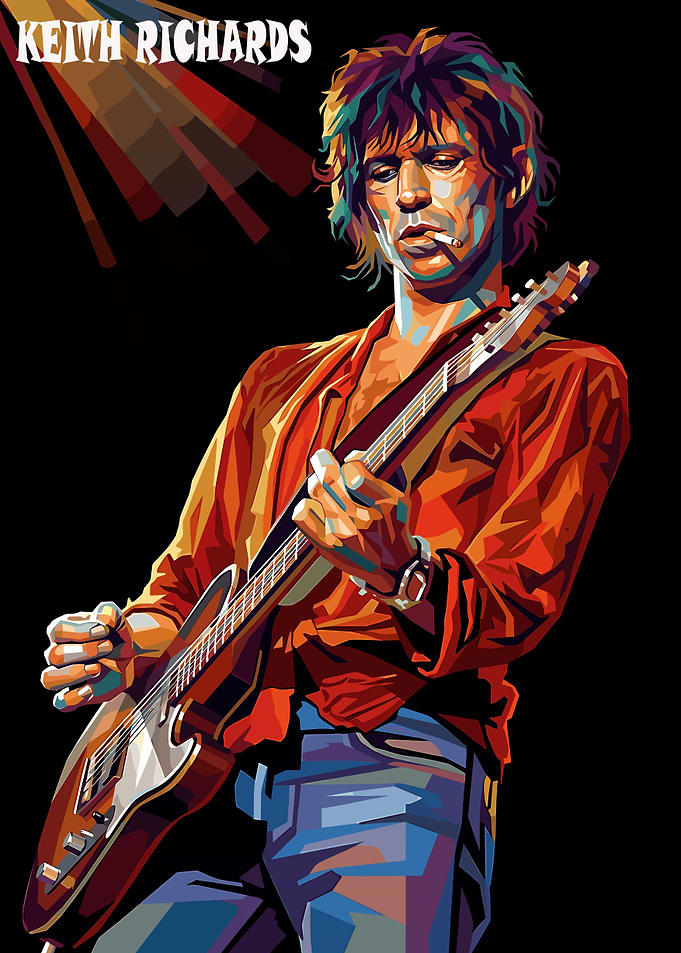 Keith Richards Playing Guitar
