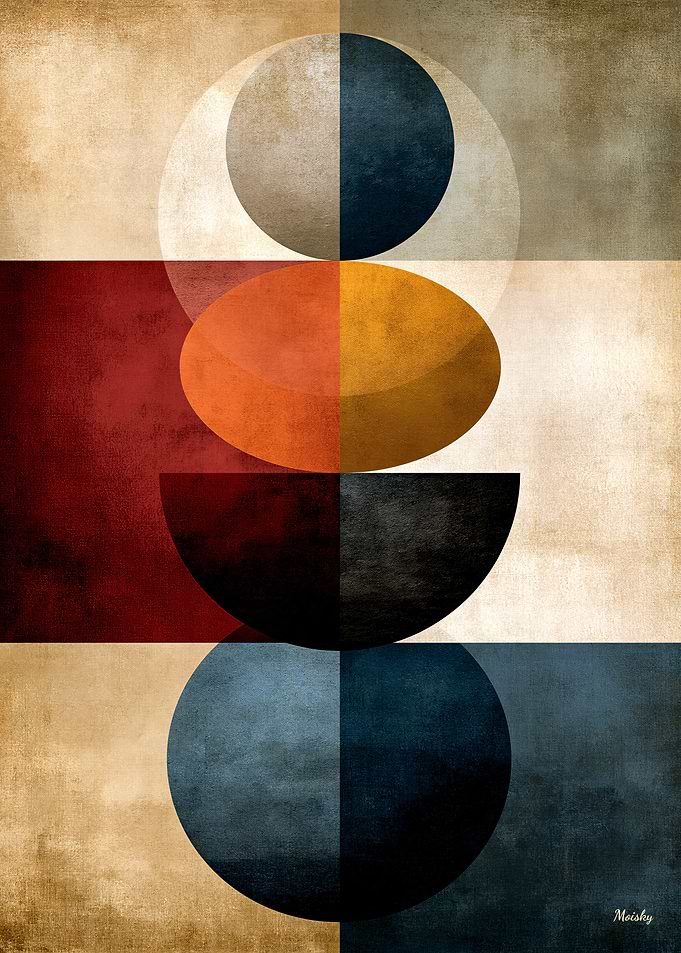 Japanese Zen Totem Geometry No. 56 – Quiet Luxury Minimal Wall Art