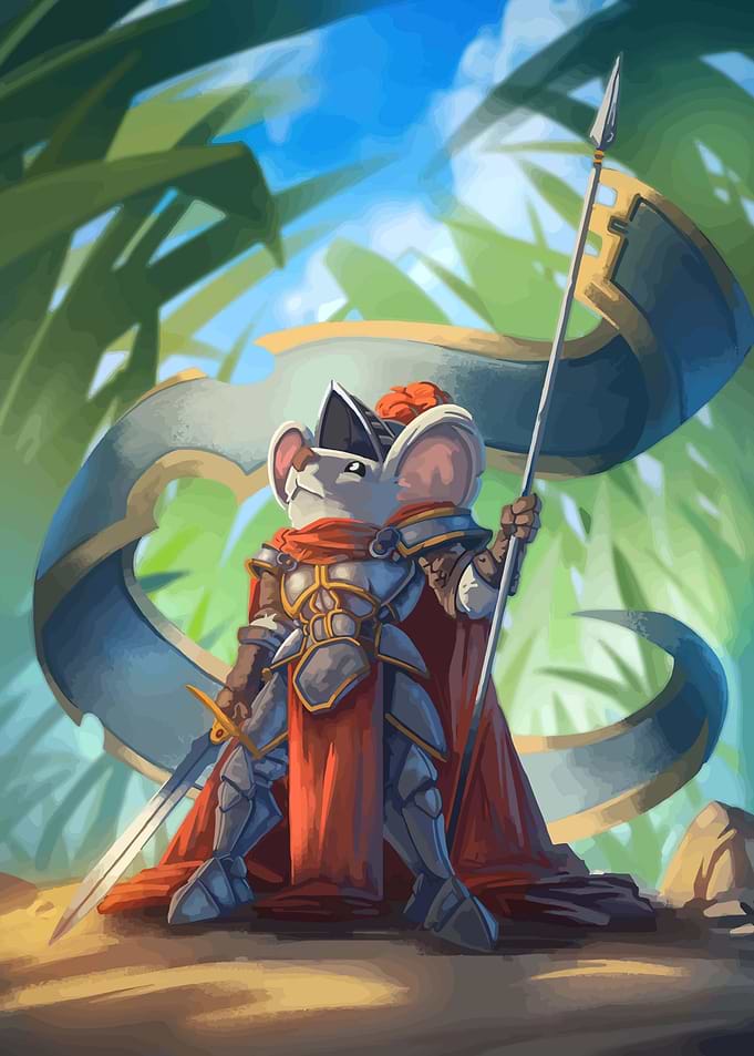 Mouse Knight with Sword and Flag
