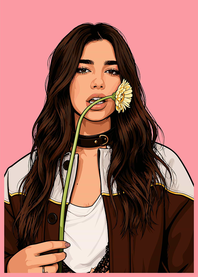 Dua Lipa with Flower