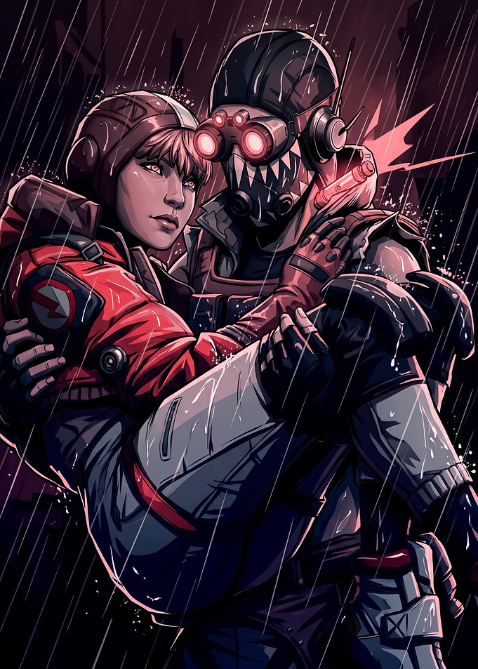 Octane Carrying Wattson in the Rain