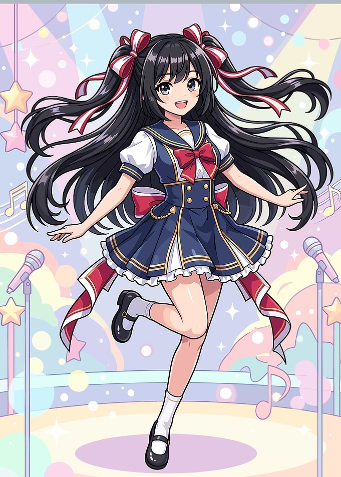 Anime Girl Singing on Stage