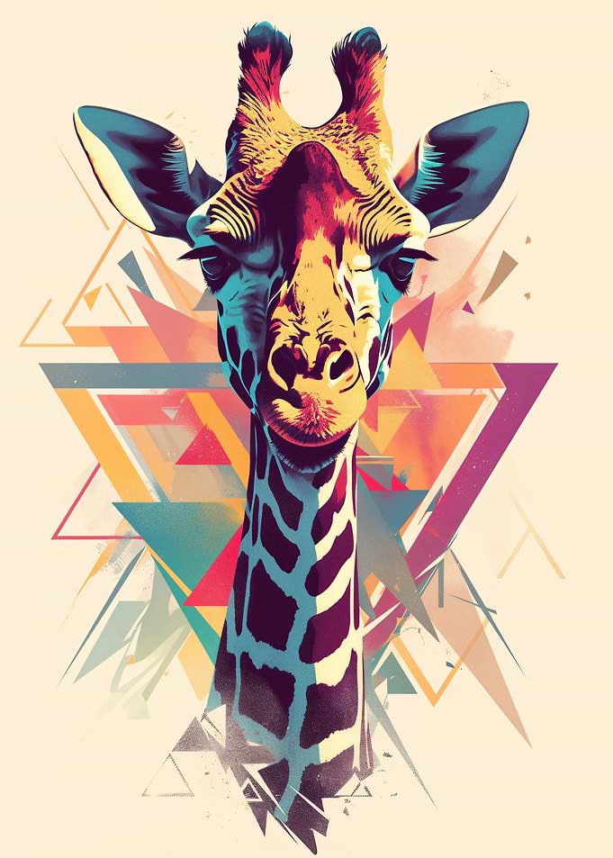 Geometric Giraffe Portrait