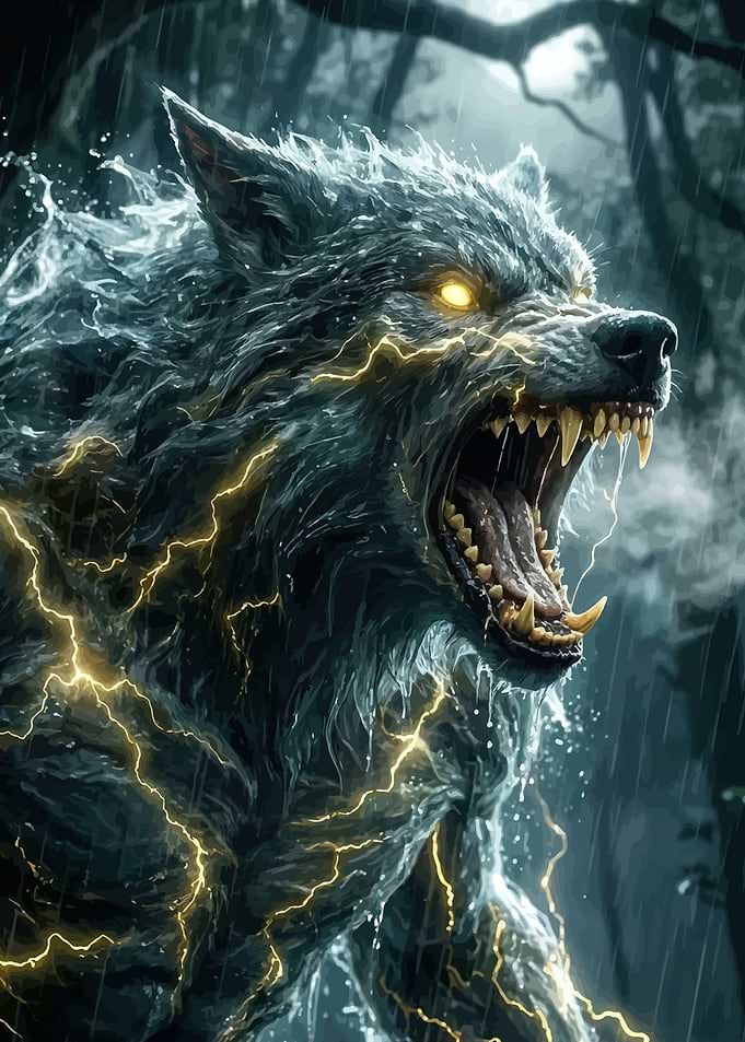 Werewolf in a Thunderstorm