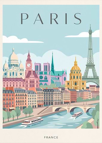 Paris Cityscape with Landmarks