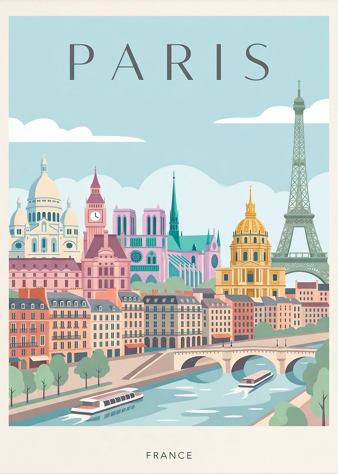 Paris Cityscape with Landmarks