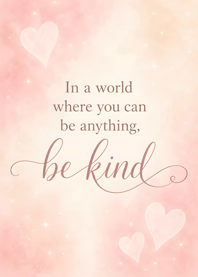 Be Kind Inspirational Quote Watercolor