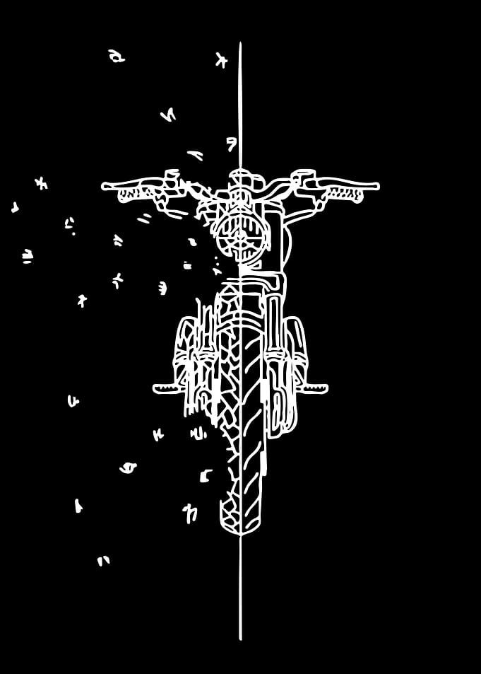 Minimalist Motorcycle Line Art