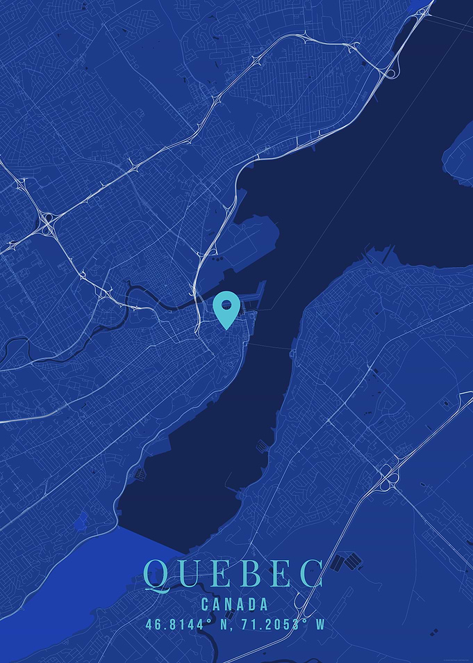 Quebec City Map with Location Pin