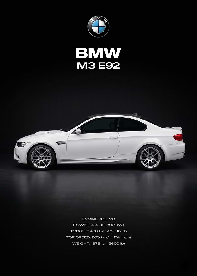BMW M3 E92 White Coupe