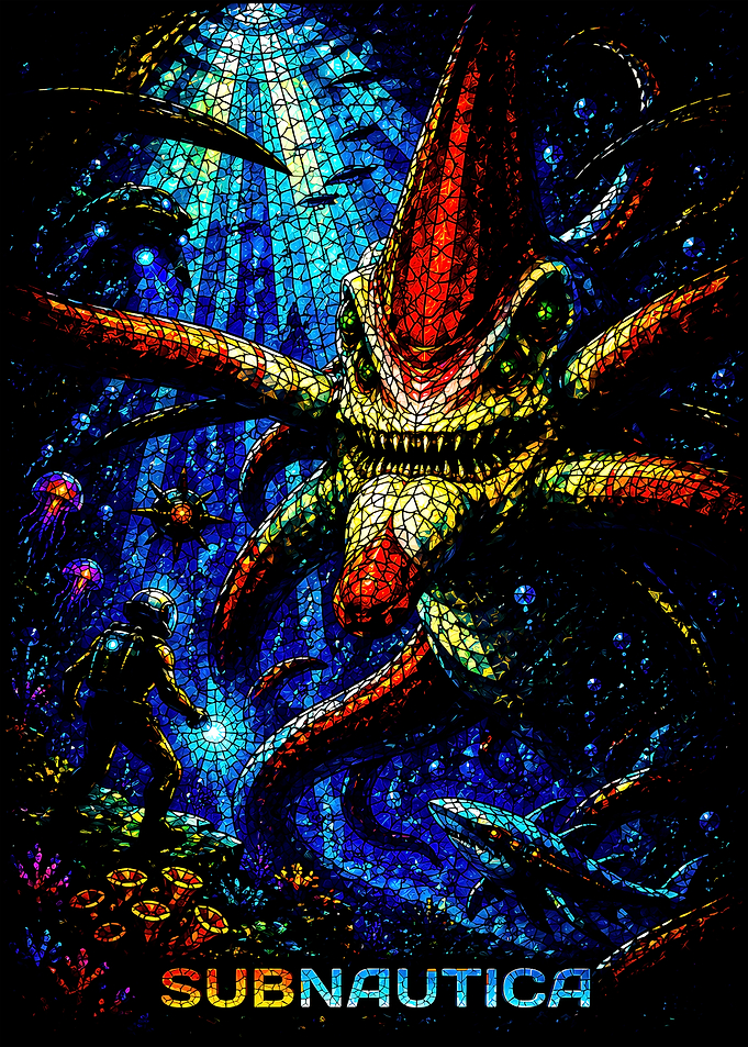 Subnautica Stained Glass Art