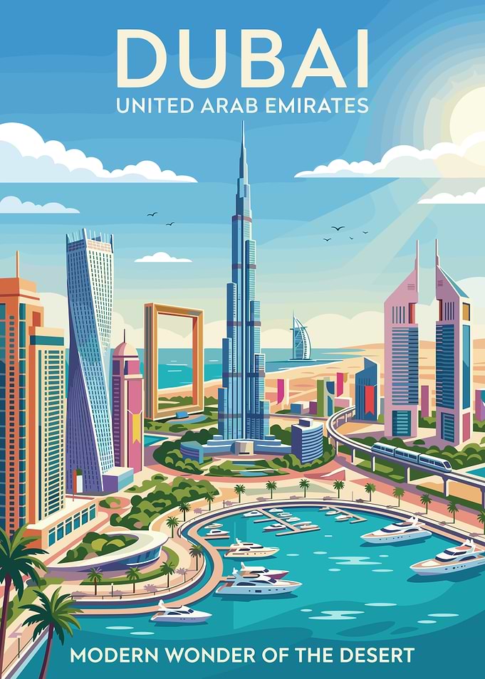 Dubai Skyline Poster