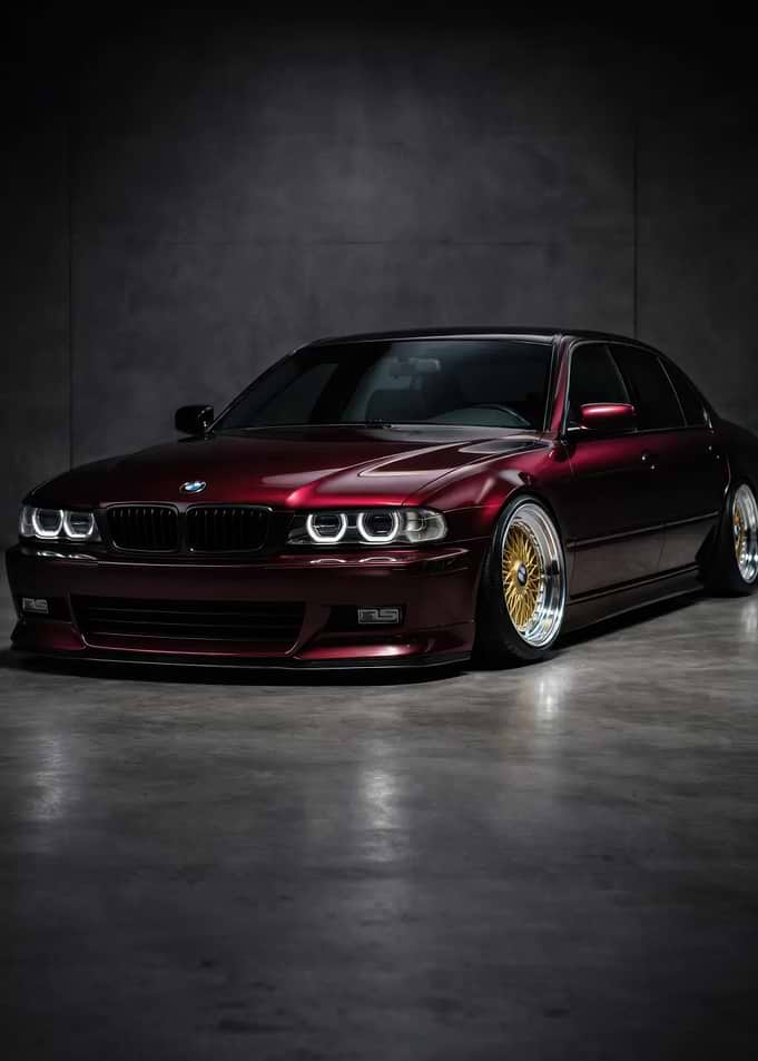 Customized Red BMW Sedan