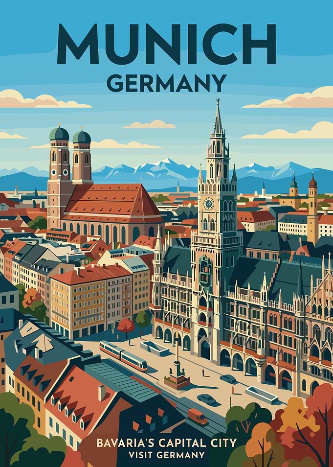 Munich, Germany Travel Poster