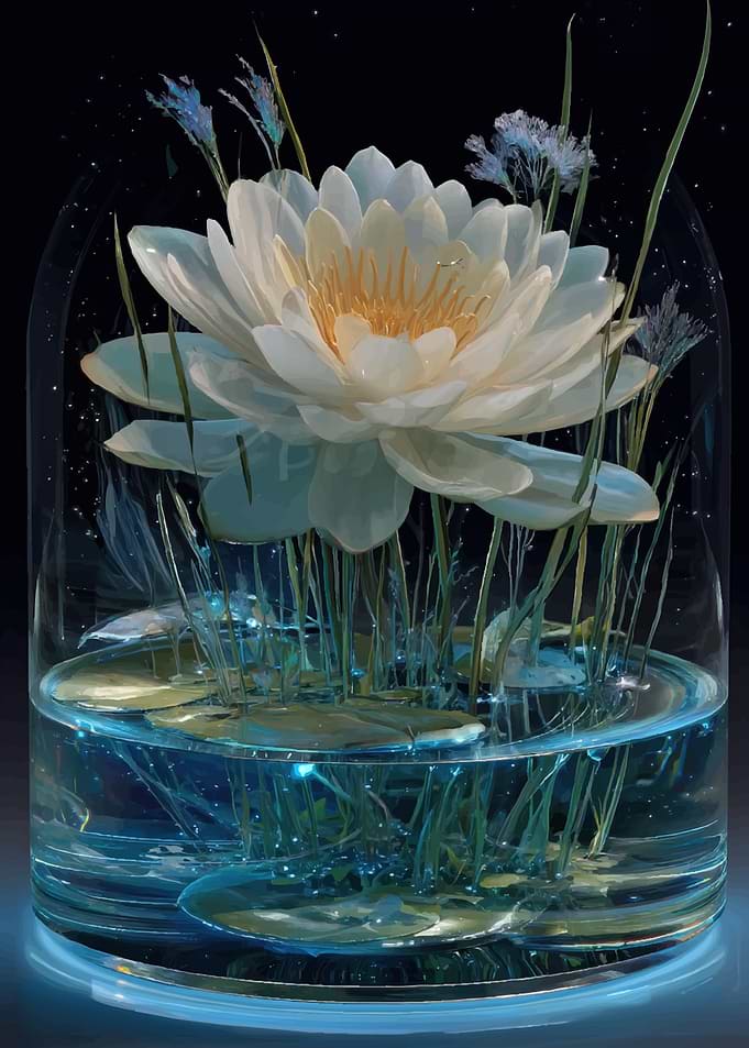 Enclosed Water Lily Terrarium