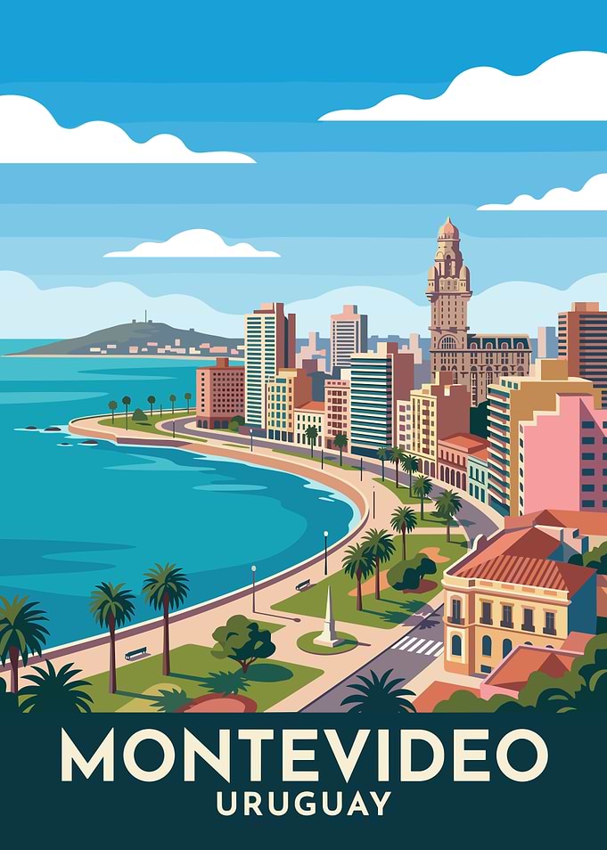 Montevideo Cityscape with Coastline