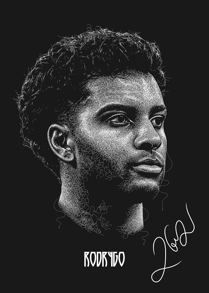 Rodrigo Scribble Art with Signature