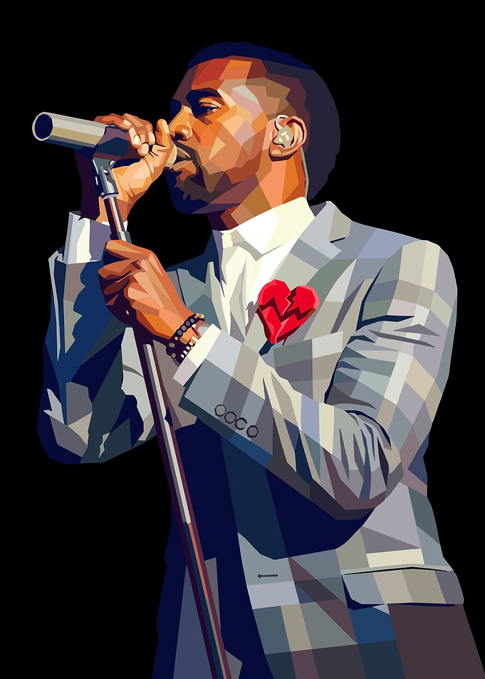 Kanye West with Broken Heart