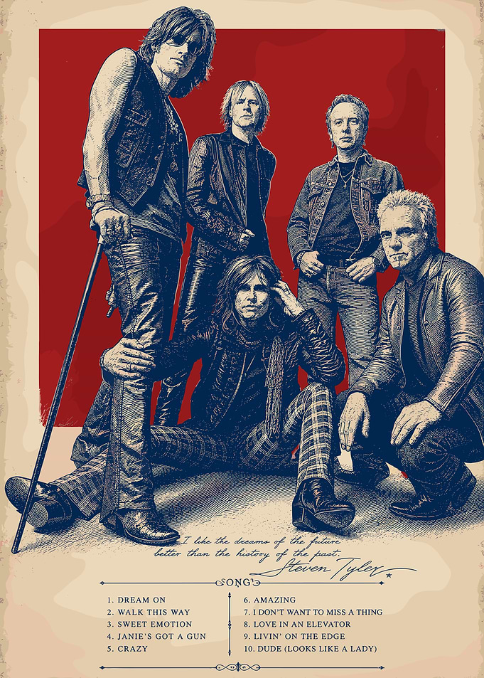 Aerosmith Band Poster