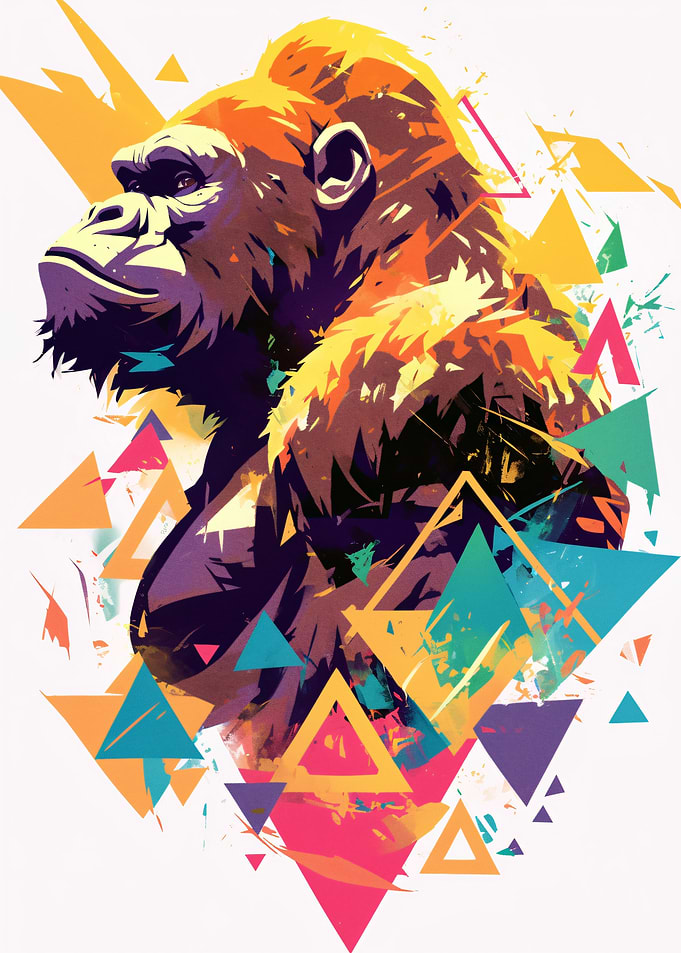 Gorilla with Geometric Shapes