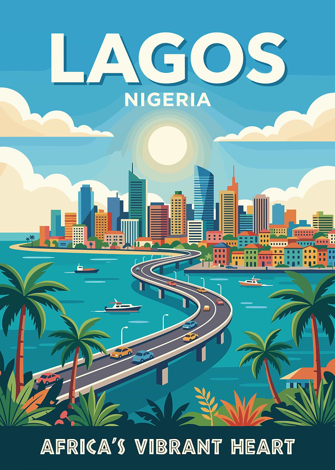 Lagos Nigeria Cityscape with Bridge
