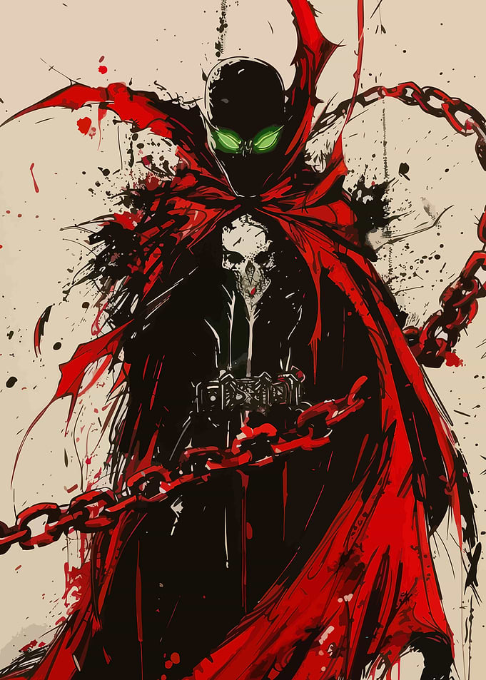 Spawn with Red Cape and Chains