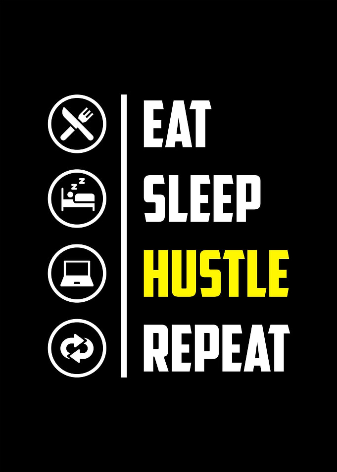 Eat Sleep Hustle Repeat Motivational Poster