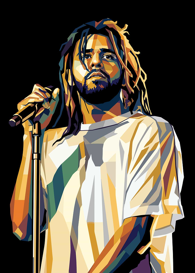 J. Cole Performing with Microphone
