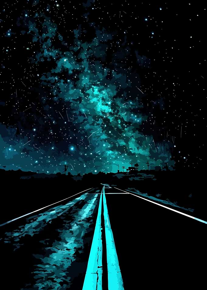 Road Under a Starry Sky