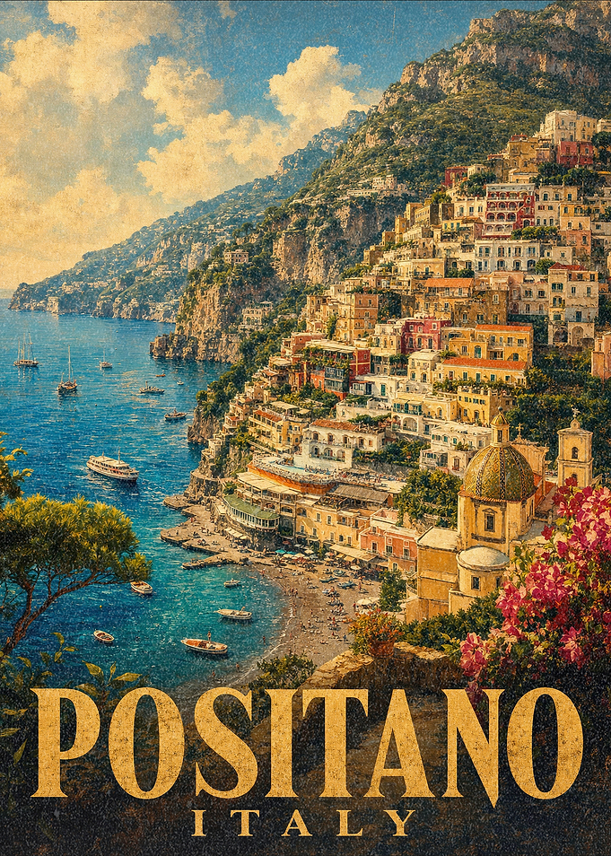 Positano Italy Vintage Poster