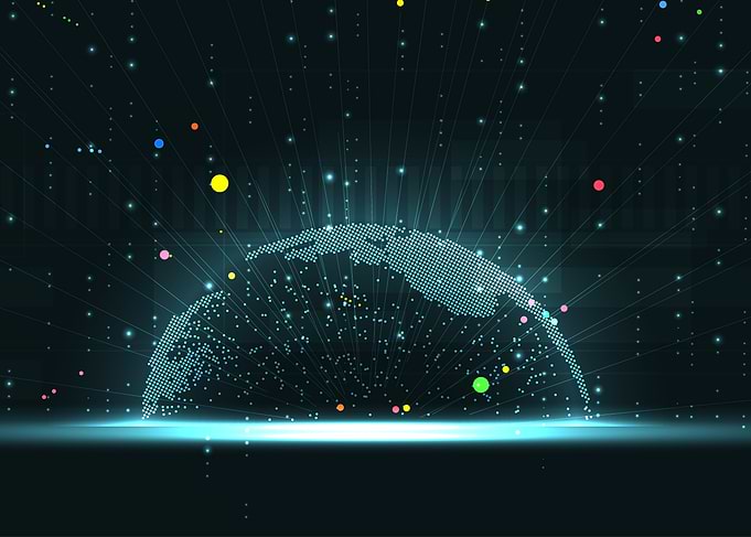 Digital Globe with Glowing Connections