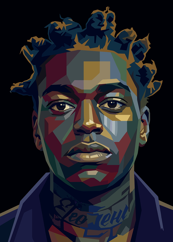 Geometric Portrait of a Kodak Black Rapper