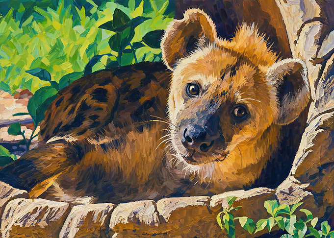 Painting of a Hyena Cub