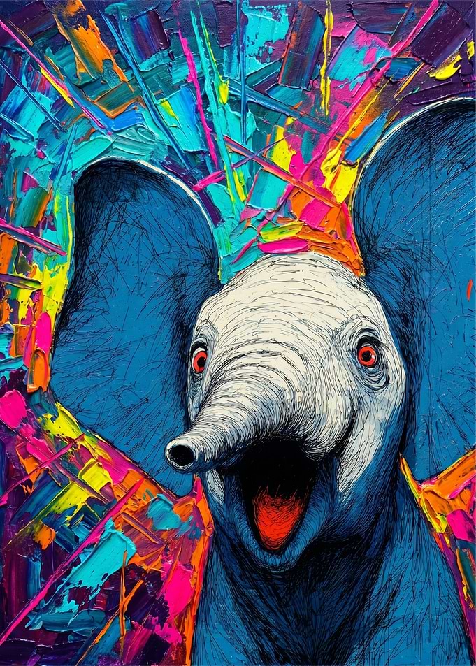 Vibrant Elephant Portrait