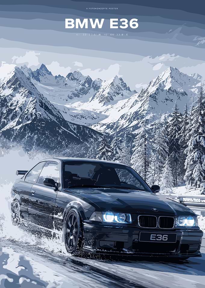 BMW E36 Drifting in Snow
