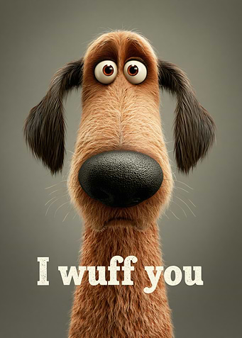 Cute Dog Saying I Wuff You