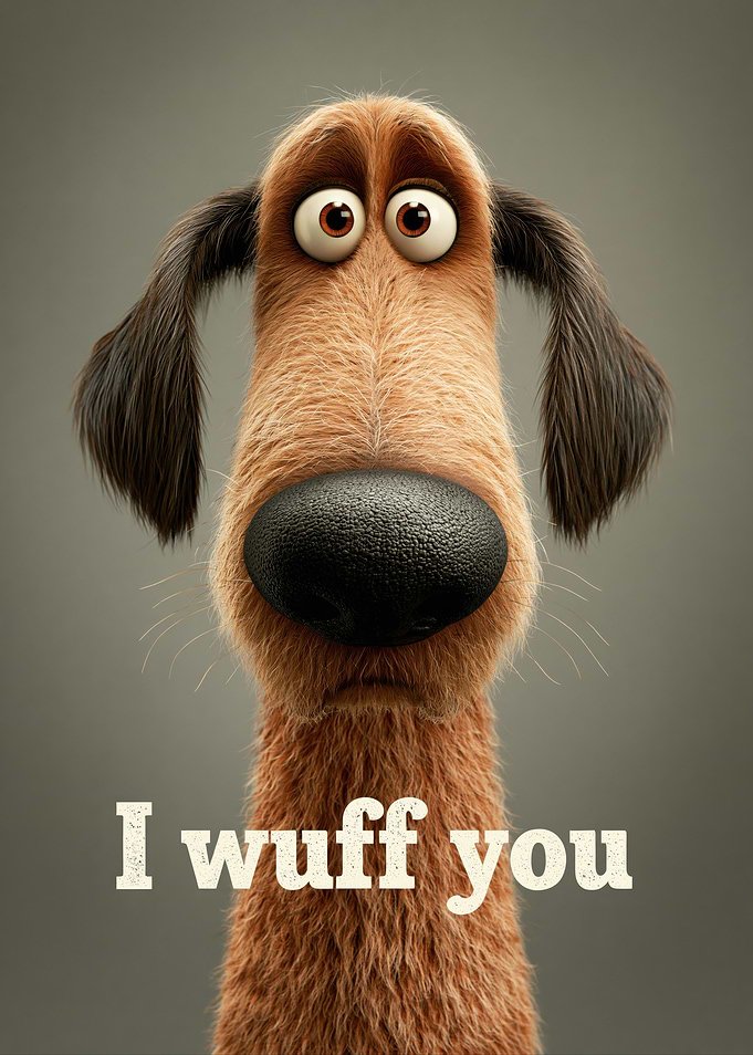 Cute Dog Saying I Wuff You