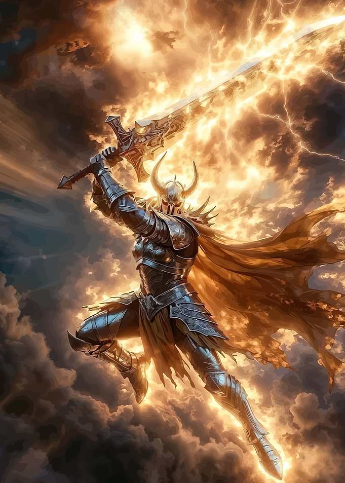 Knight with Lightning Sword