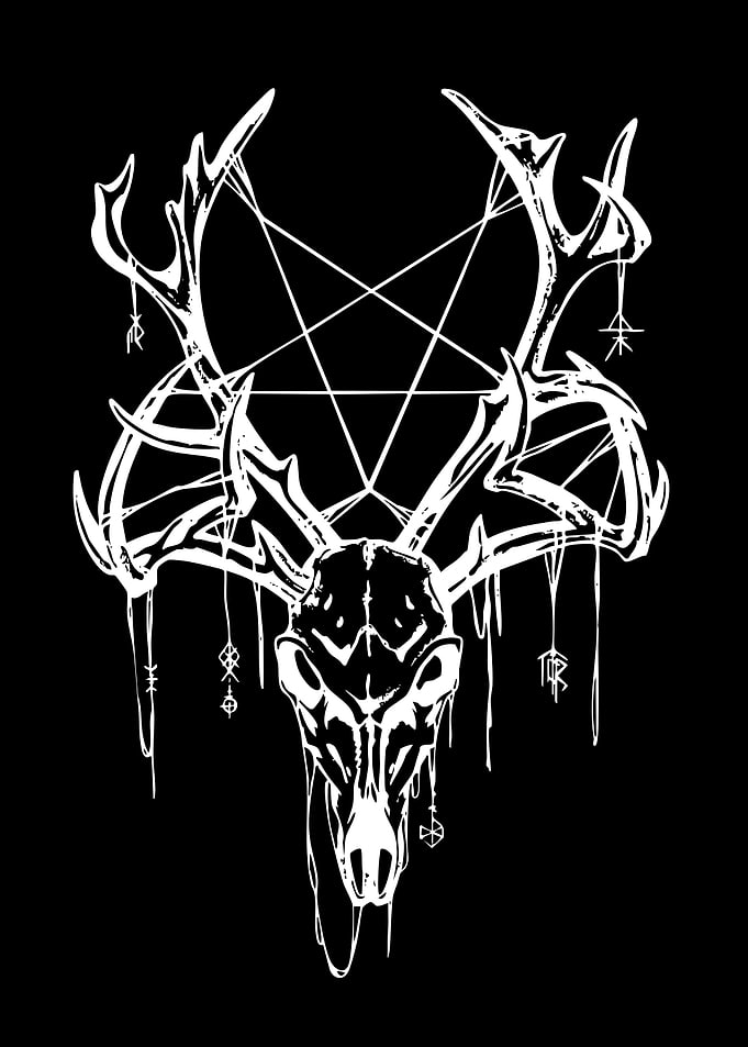 Deer Skull Pentagram Symbol