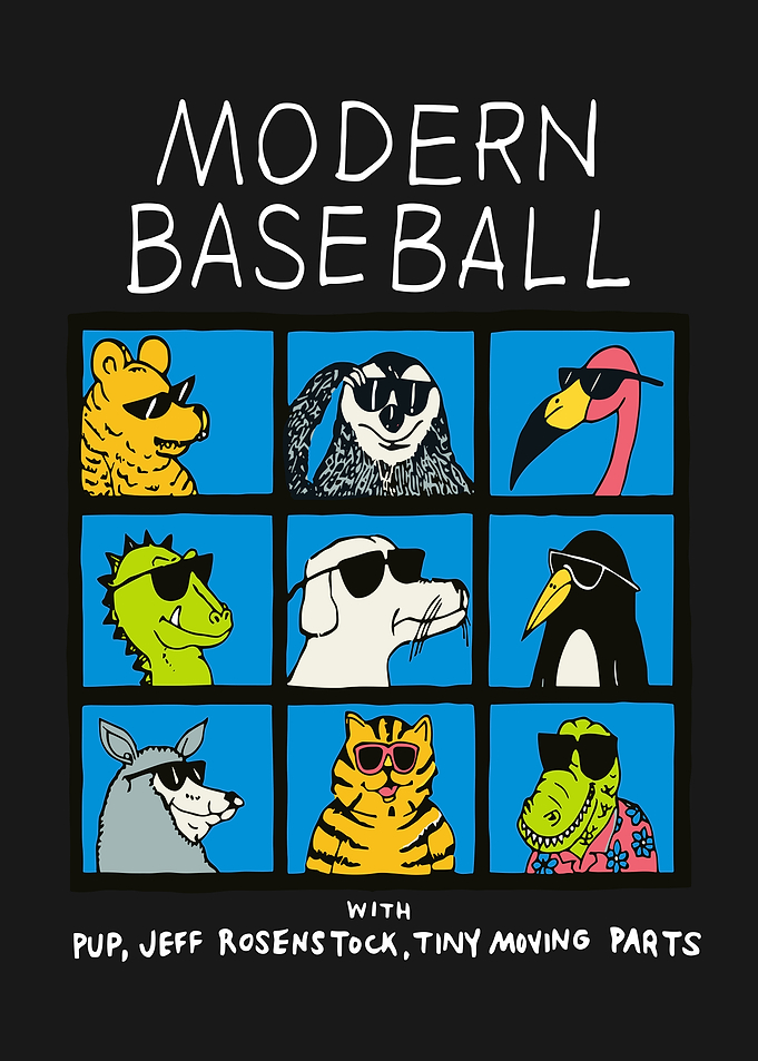 Modern Baseball Album Cover with Animals