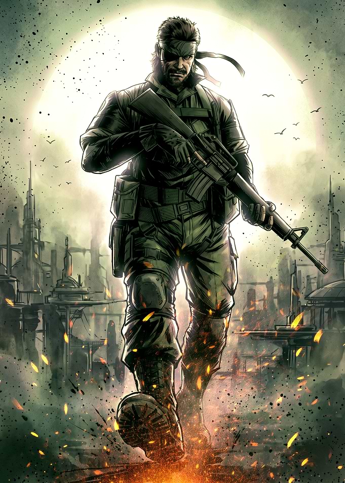 Snake Walking Through a Burning City