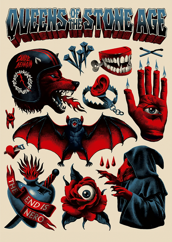 Queens of the Stone Age Tattoo Flash Art