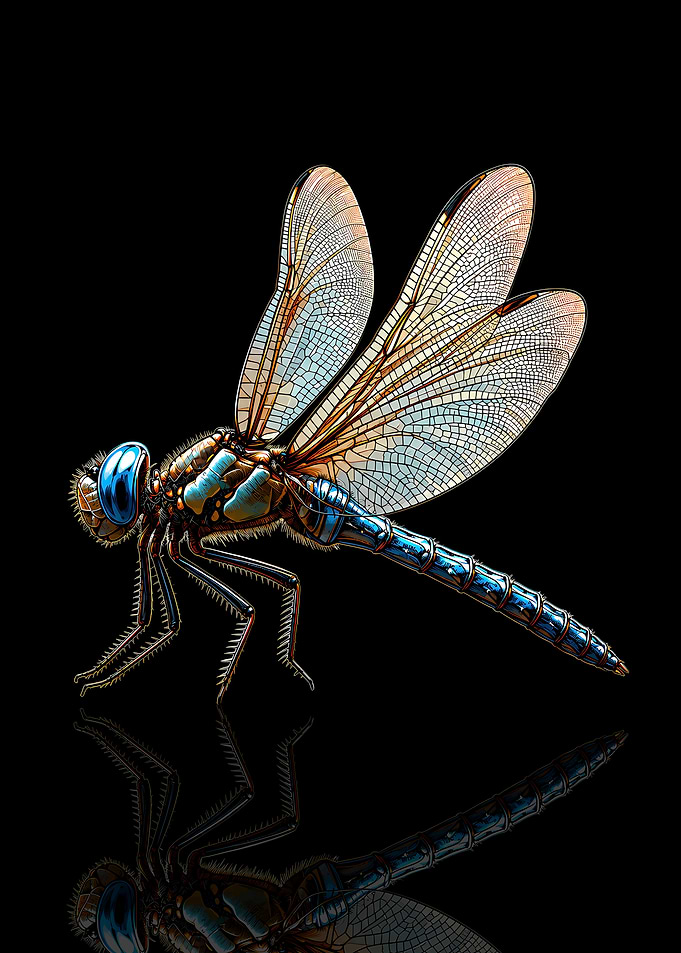 Detailed Dragonfly Illustration